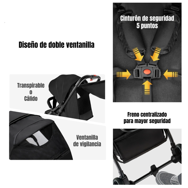 COCHE DE PASEO MALETA COMPACTO 0-3 AÑOS TOUR ROSA LUBABYCAS - 7