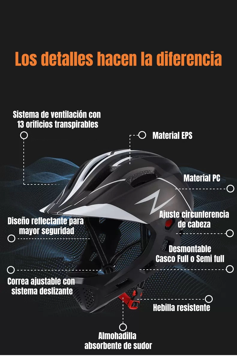 CASCO INTEGRAL INFANTIL BICI 2 EN 1 SLIGHT NEGRO LUBABYCAS - 3