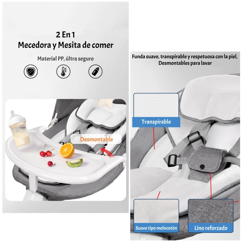 MECEDORA ELE CTRICA 2 EN 1 BLUETOOTH YOYA ROSADA LUBABYCAS - 6