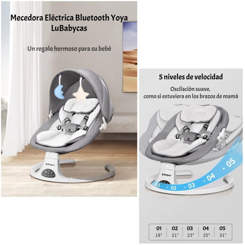 MECEDORA ELE CTRICA 2 EN 1 BLUETOOTH YOYA ROSADA LUBABYCAS - 9