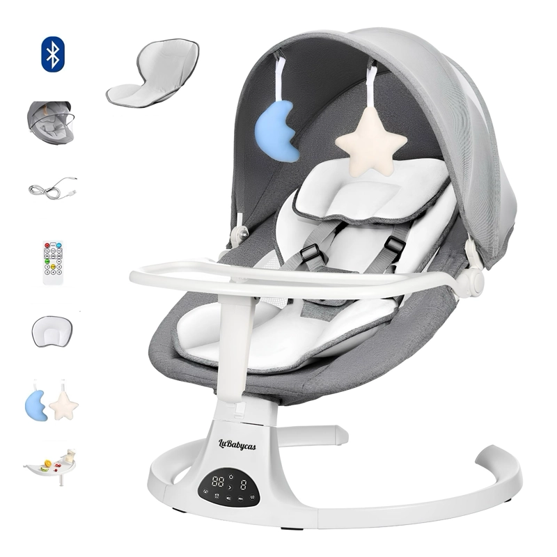 MECEDORA ELE CTRICA 2 EN 1 BLUETOOTH YOYA GRIS LUBABYCAS - 2