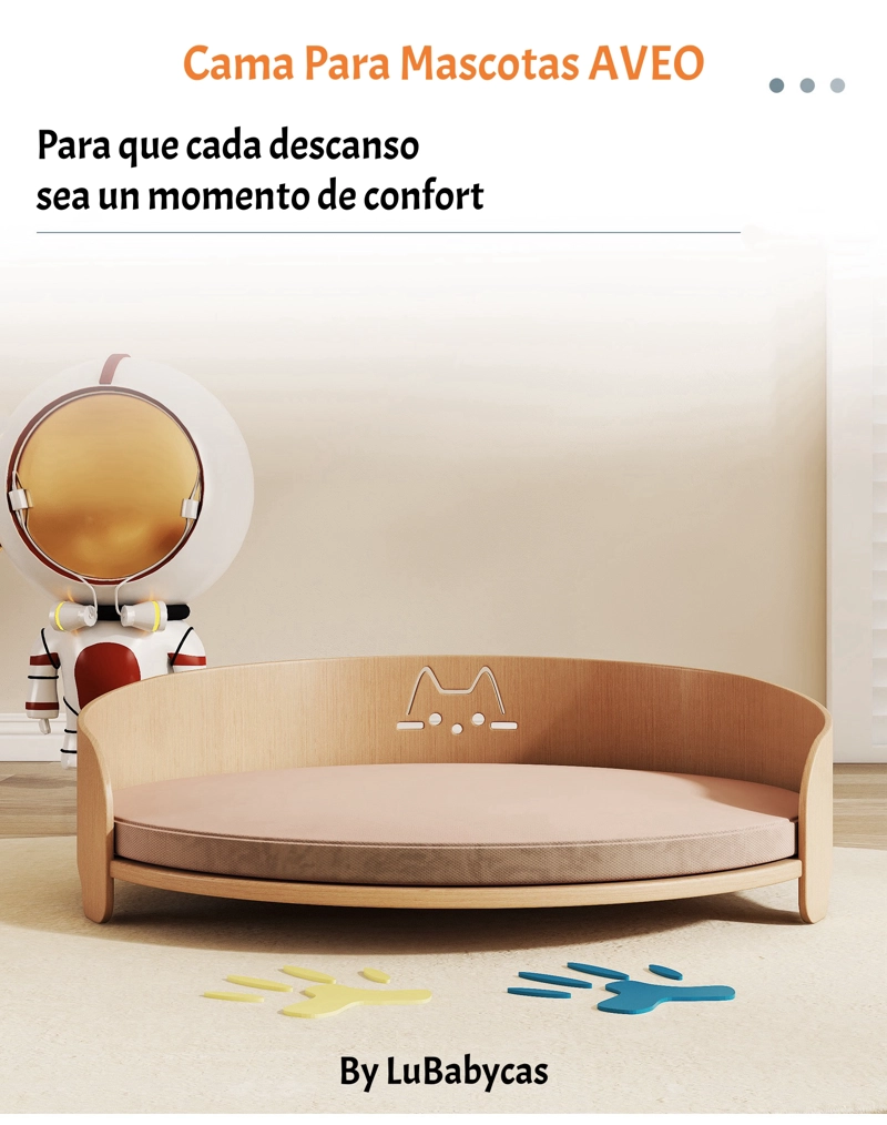 CAMA PARA MASCOTAS MADERA COLCHON 53X53CM AVEO BY LUBABYCAS - 2