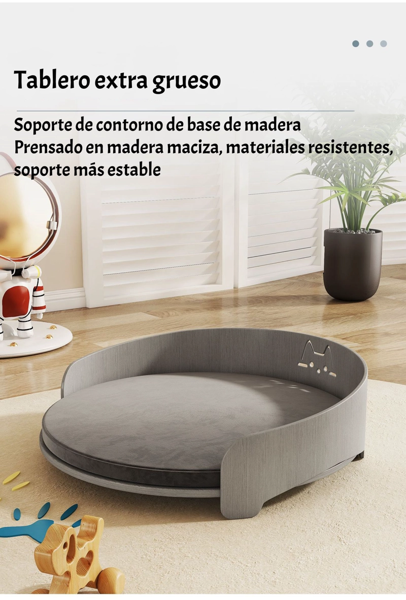 CAMA PARA MASCOTAS MADERA COLCHON 53X53CM AVEO BY LUBABYCAS - 4