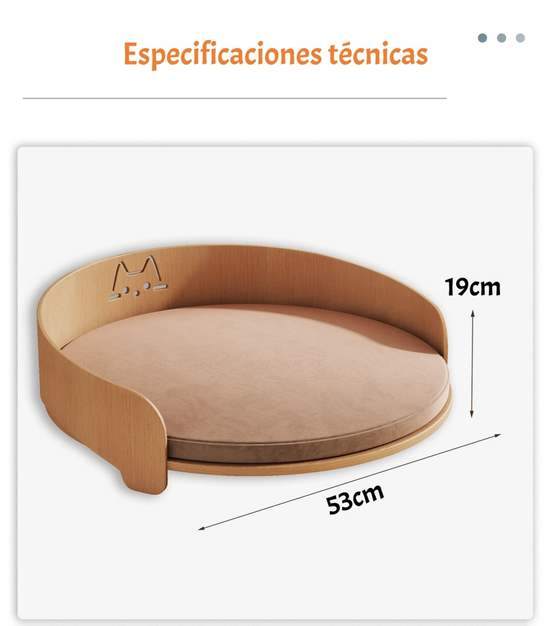 CAMA PARA MASCOTAS MADERA COLCHON 53X53CM AVEO BY LUBABYCAS - 8