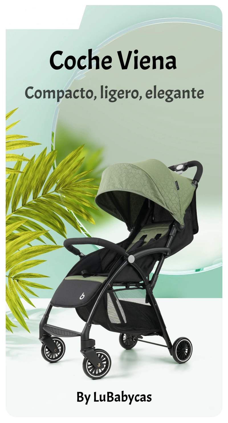 COCHE DE PASEO ULTRA COMPACTO LIVIANO VIENA VERDE LUBABYCAS - 2