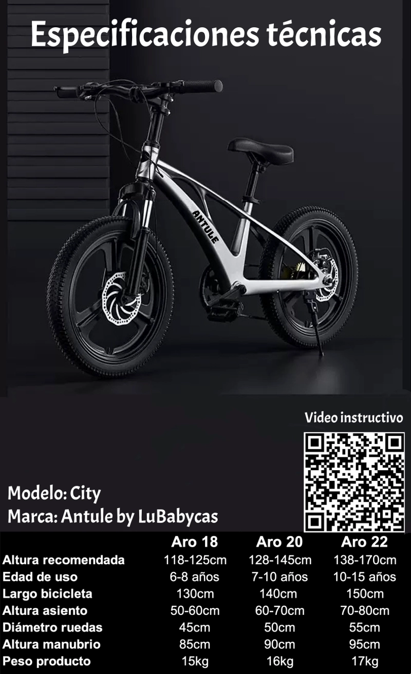 BICICLETA INFANTIL 6-8 AÑOS ARO 18 CITY LUBABYCAS - 8