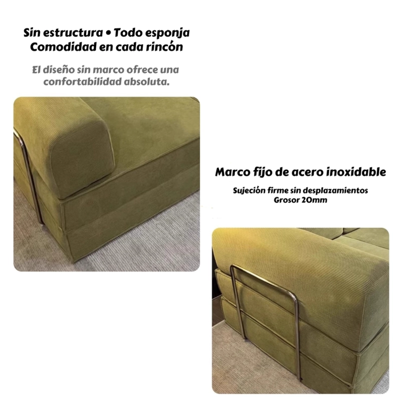 SILLON SOFA CAMA COMPRIMIDO COMBINABLE 203CM K17 VERDE - 7