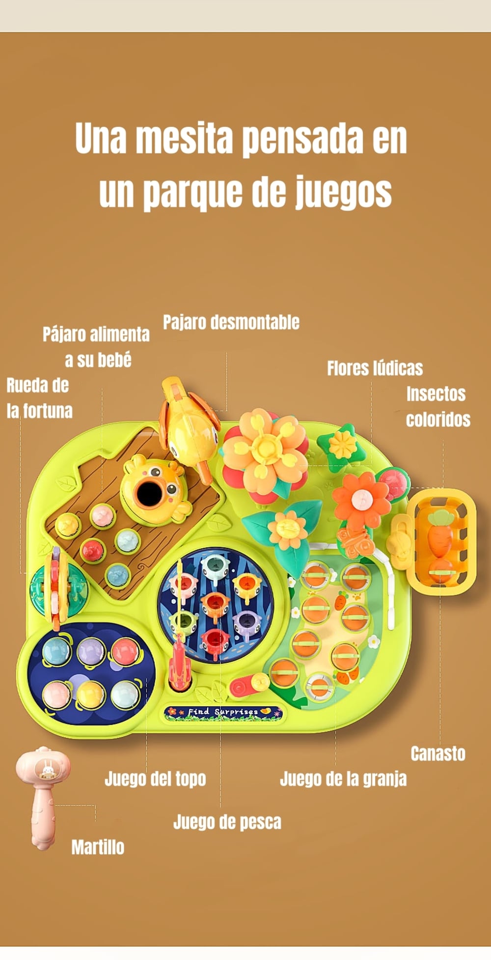 MESA DE ACTIVIDADES 9 JUEGOS GRANJA BY LUBABYCAS - 3