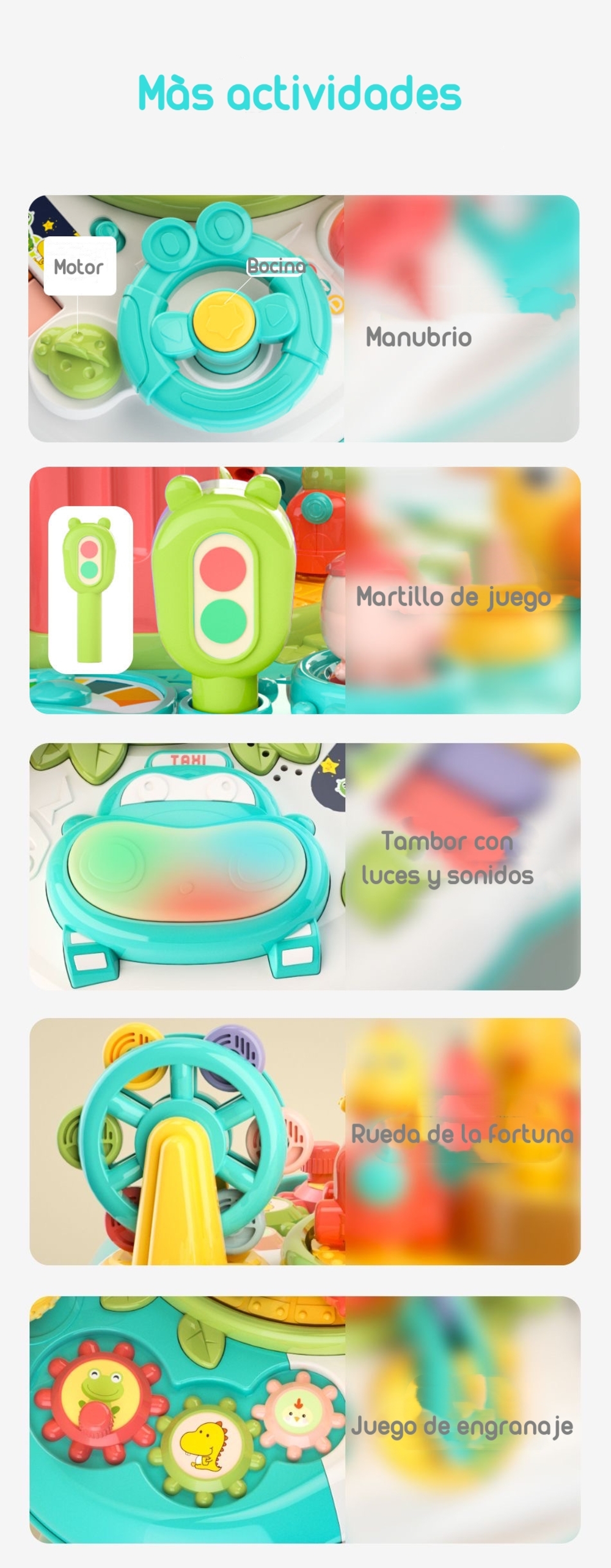 JUGUETE MESA DE ACTIVIDADES MUSICAL LUBABYCAS VERDE - 5
