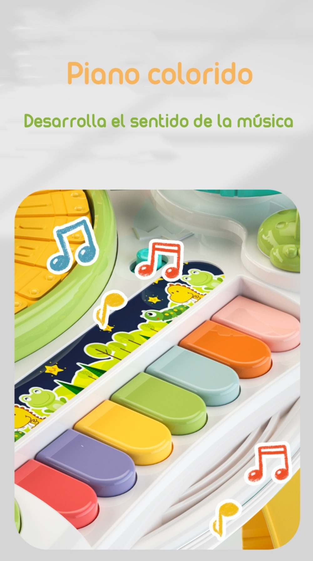 JUGUETE MESA DE ACTIVIDADES MUSICAL LUBABYCAS VERDE - 7