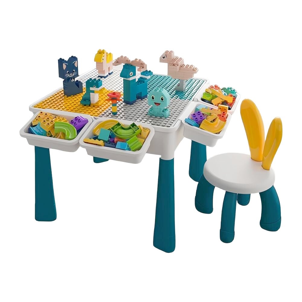 MESA DE BLOQUES 209 PIEZAS Y 1 SILLA BY LUBABYCAS - 1