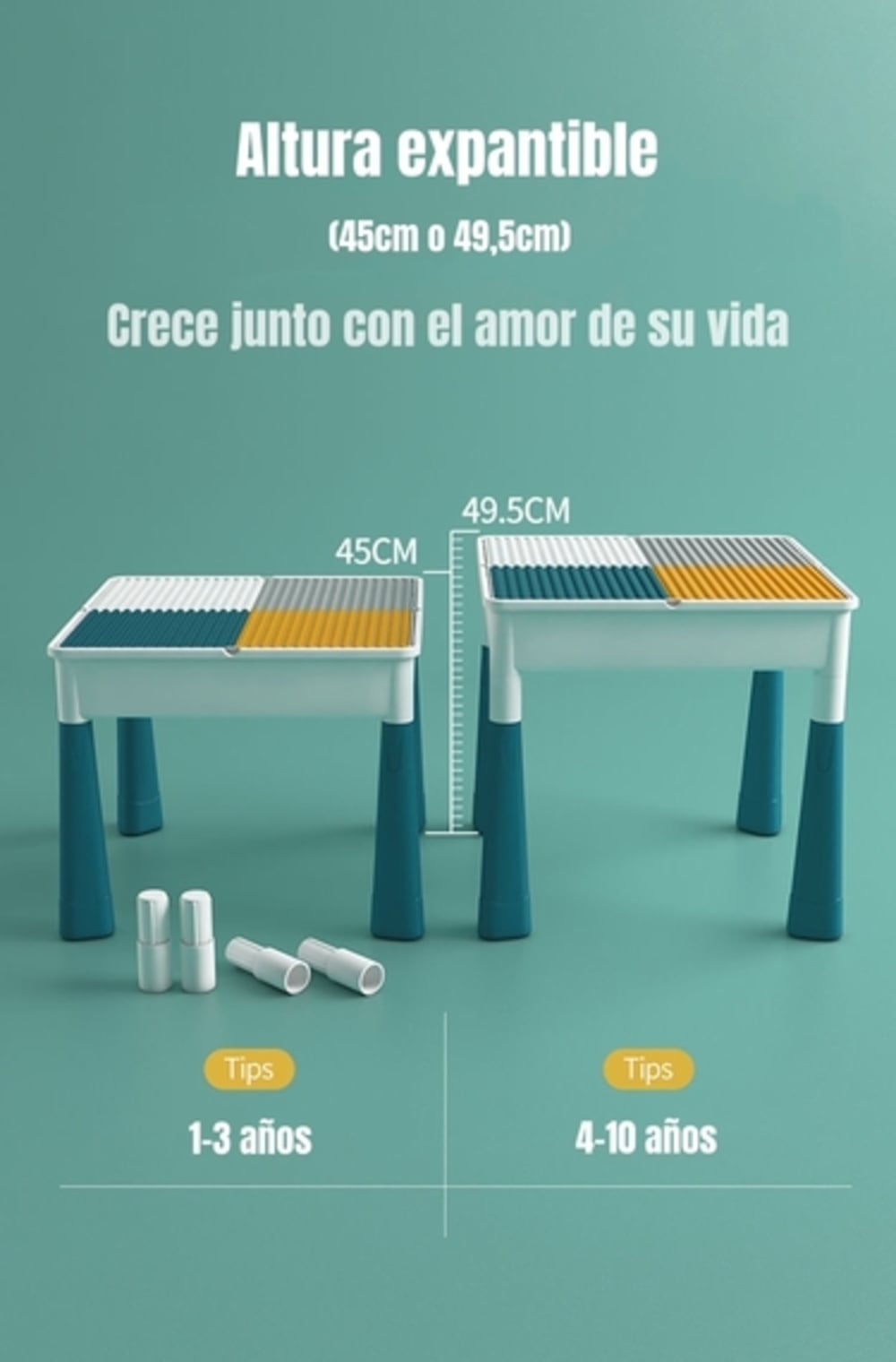 MESA DE BLOQUES 209 PIEZAS Y 1 SILLA BY LUBABYCAS - 3