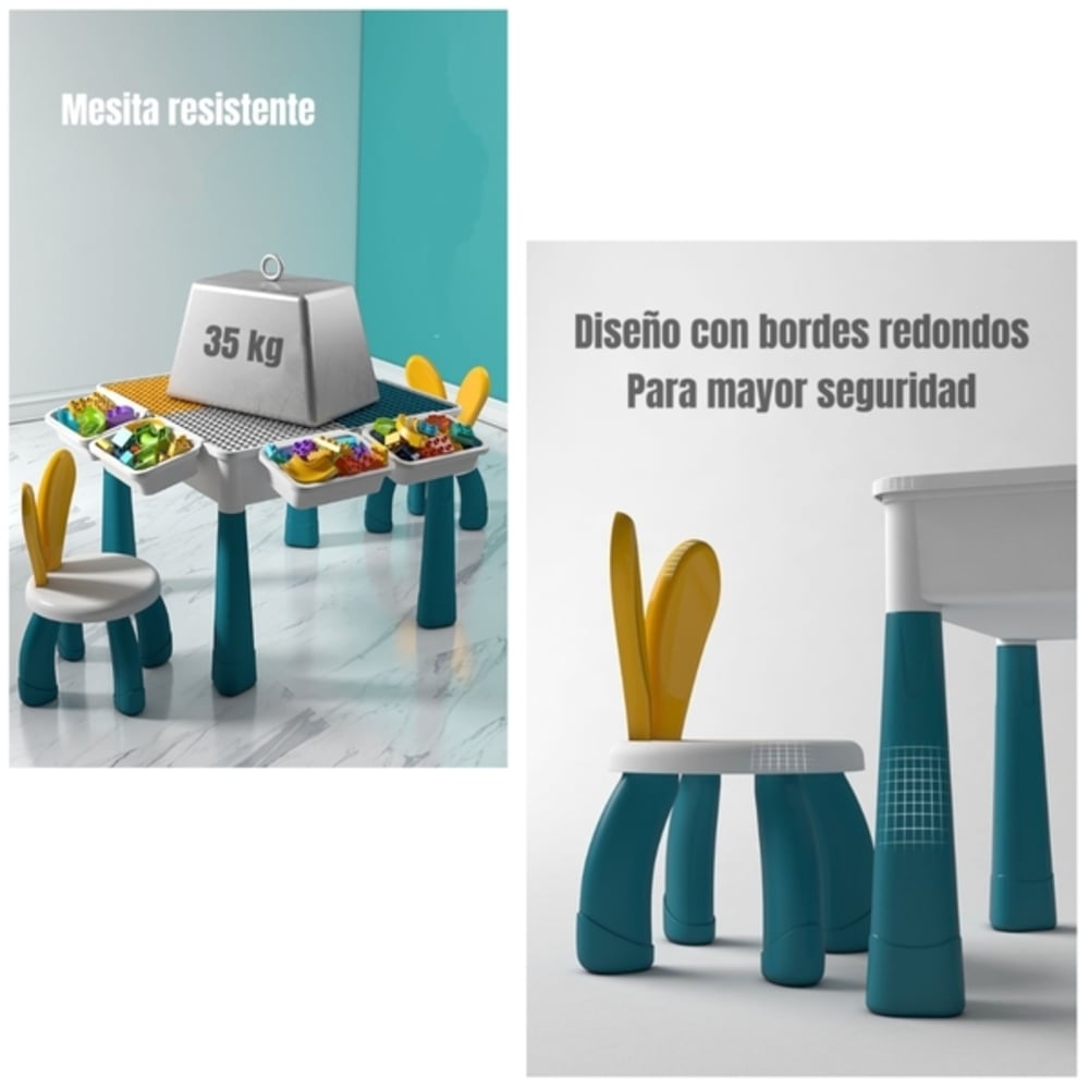 MESA DE BLOQUES 209 PIEZAS Y 1 SILLA BY LUBABYCAS - 6