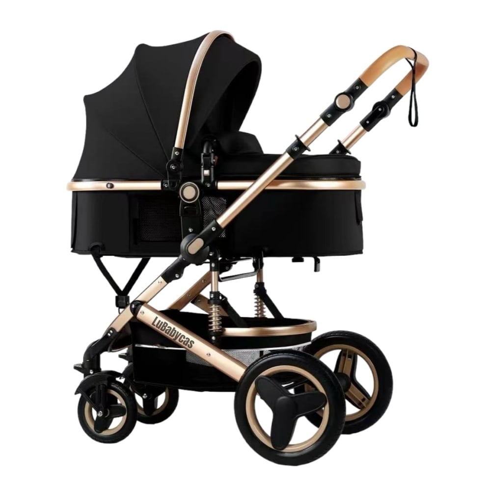 COCHE CUNA MOISE S CON ACCESORIOS LUBABYCAS NEGRO - 1