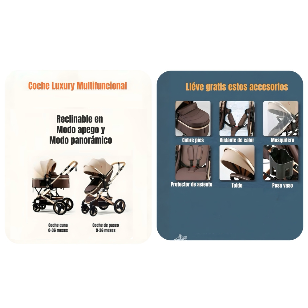 COCHE CUNA MOISE S CON ACCESORIOS LUBABYCAS NEGRO - 2