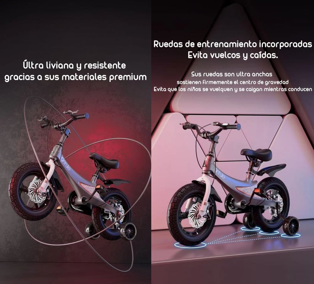 BICICLETA INFANTIL 2-5 AÑOS NIÑO ARO 12 LUBABYCAS GRIS - 4