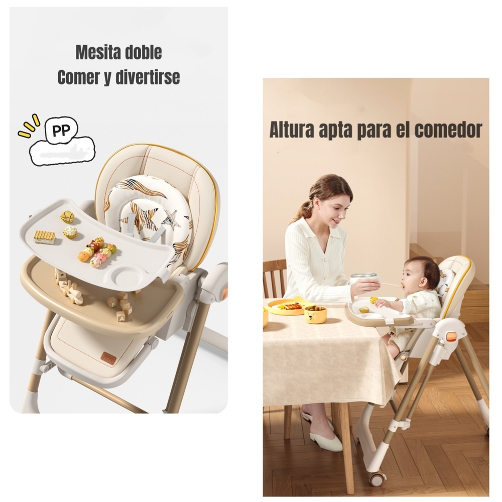 SILLA DE COMER COLUMPIO 2 EN 1 LUBABYCAS BLANCA - 4