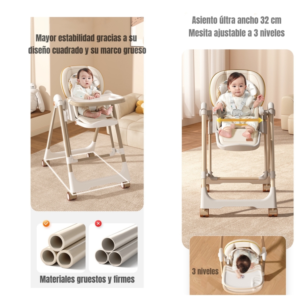 SILLA DE COMER COLUMPIO 2 EN 1 LUBABYCAS BLANCA - 5