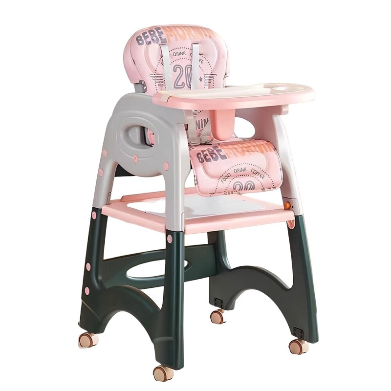 SILLA DE COMER LUBABYCAS MULTIFUNCIONAL CON RUEDAS ROSADA - 1
