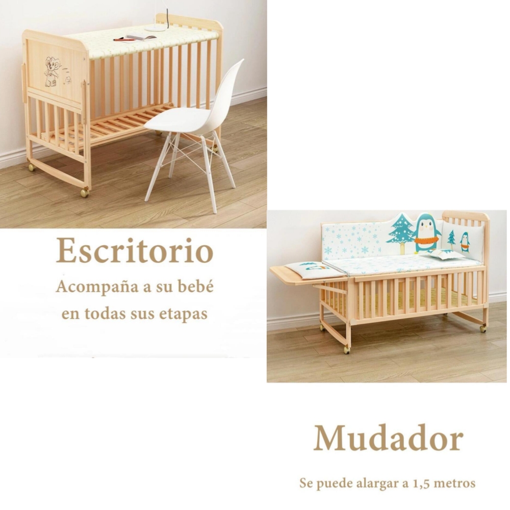 CUNA COLECHO MADERA PACK&PLAY LUBABYCAS CON MUDADOR - 6