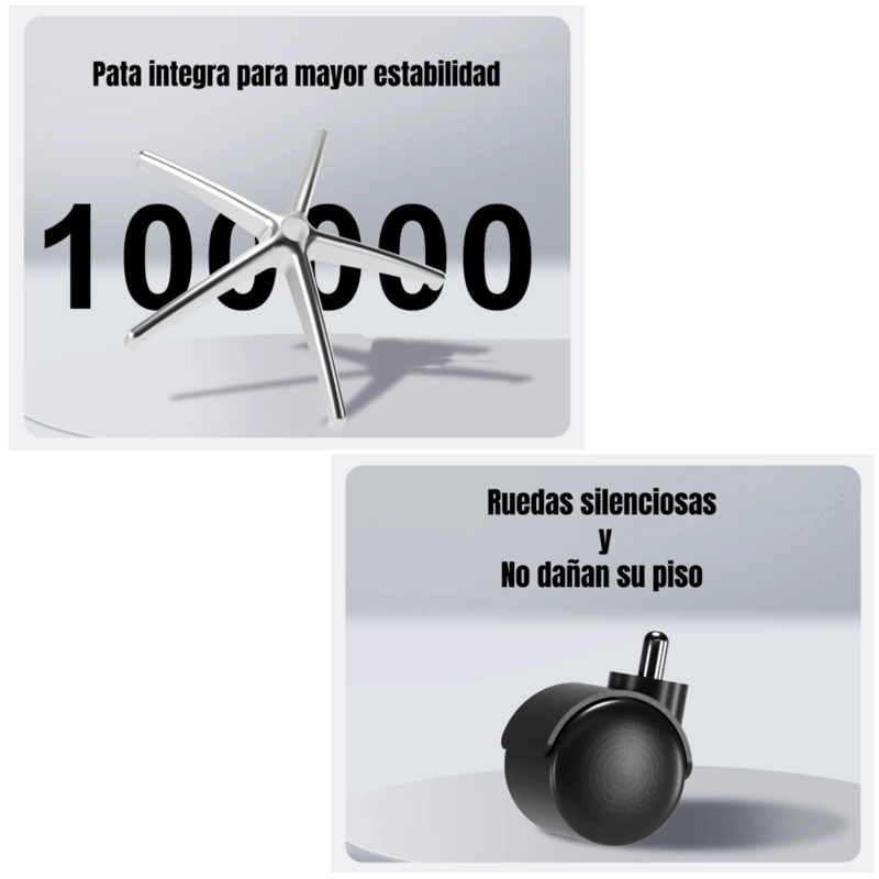 SILLA DE ESCRITORIO RECLINABLE CON REPOSAPIES E16 NEGRA - 7
