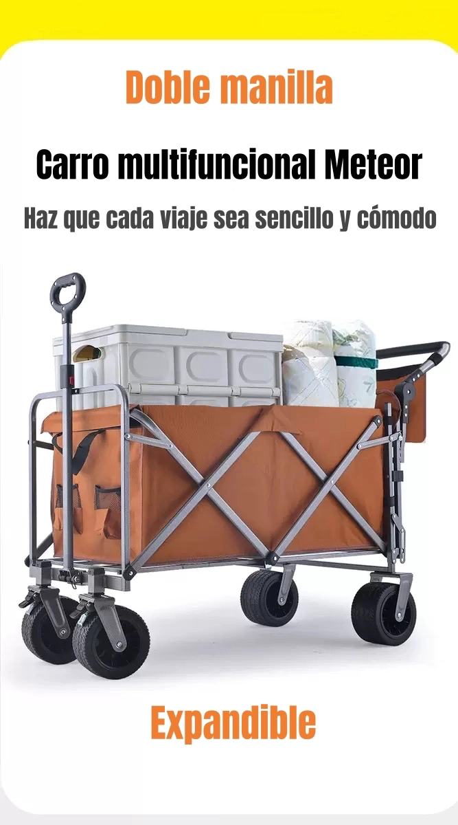 CARRO CAMPING EXPANDIBLE MULTIFUNCIONAL DOBLE MANILLA METEOR - 2