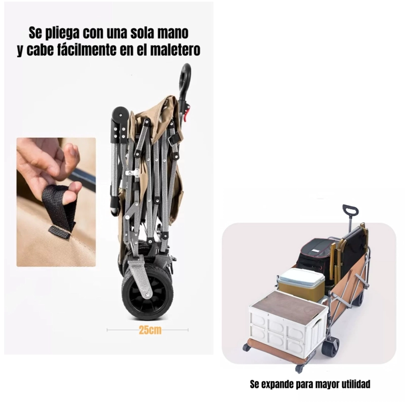 CARRO CAMPING EXPANDIBLE MULTIFUNCIONAL DOBLE MANILLA METEOR - 6