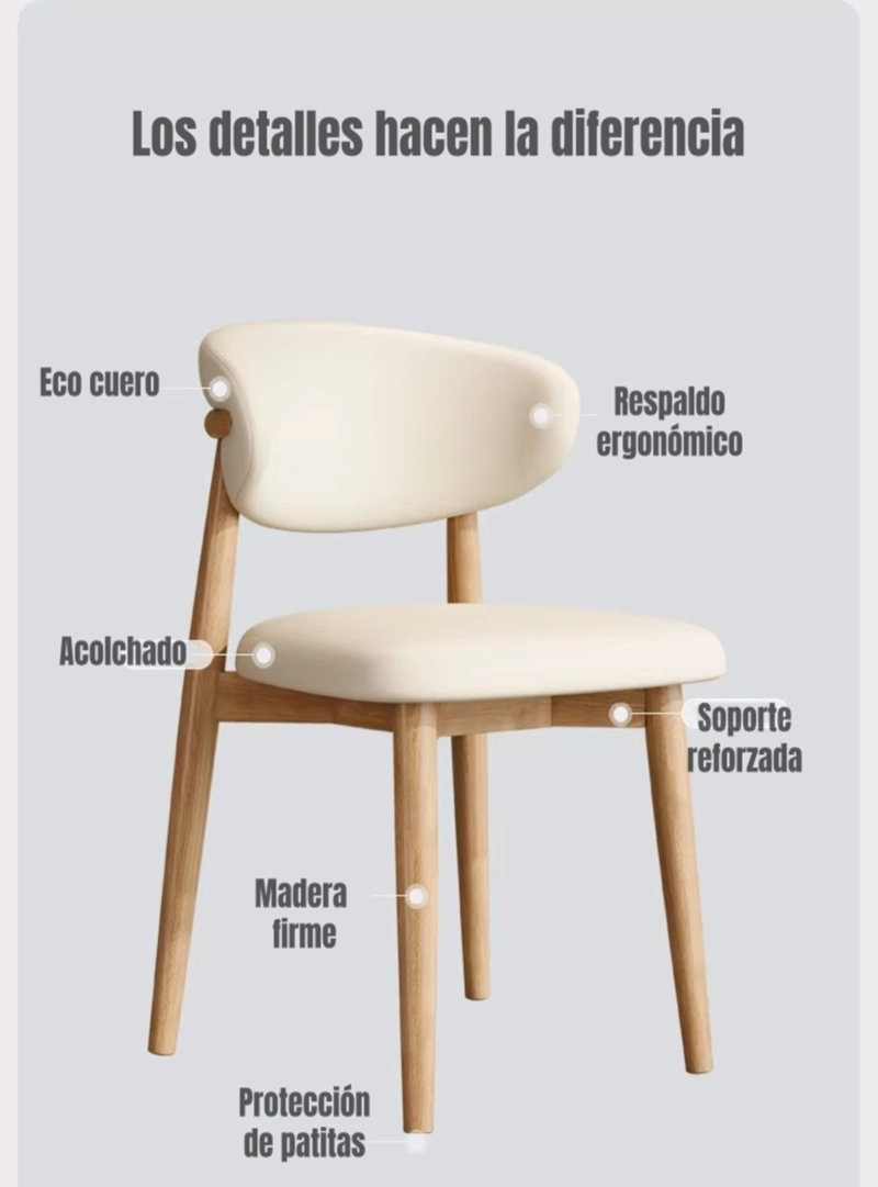 PACK 4 SILLAS DE COMEDOR MADERA CAFE  ANKARA - 7