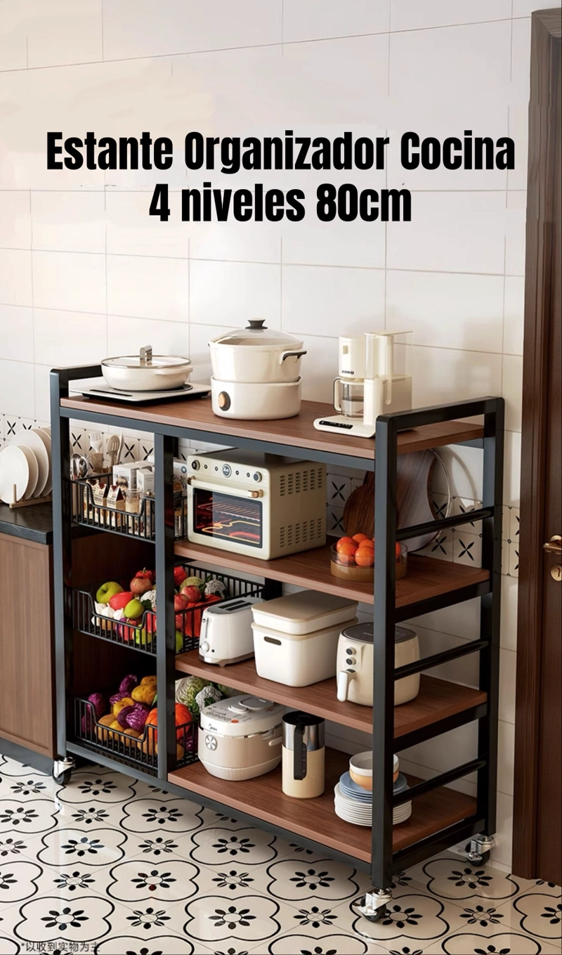 ESTANTES ORGANIZADOR REPISA COCINA 4 NIVELES 80CM - 2