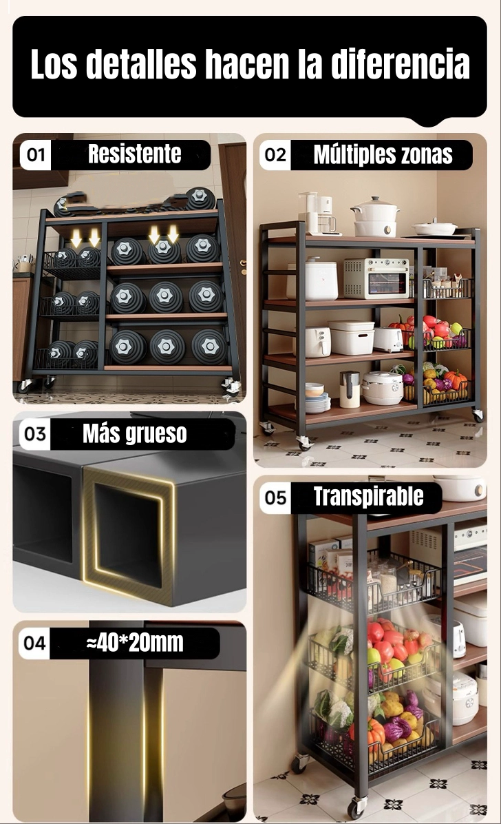 ESTANTES ORGANIZADOR REPISA COCINA 4 NIVELES 80CM - 3