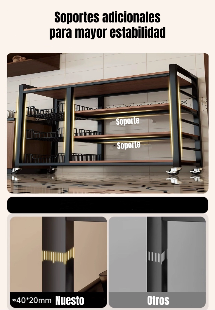 ESTANTES ORGANIZADOR REPISA COCINA 4 NIVELES 80CM - 6