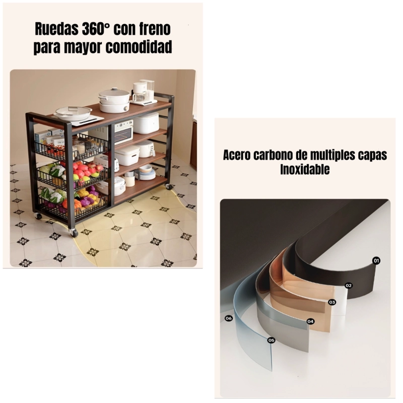 ESTANTES ORGANIZADOR REPISA COCINA 4 NIVELES 80CM - 7