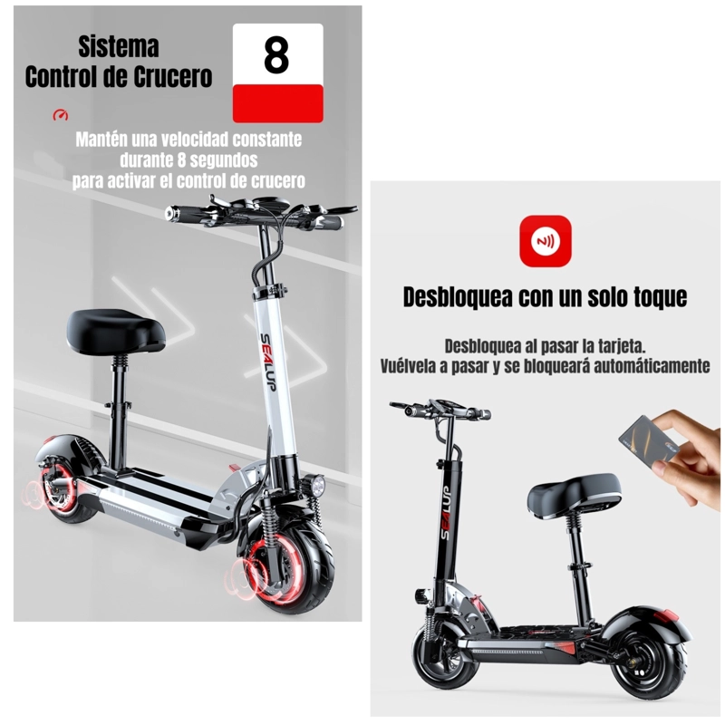 SCOOTER ADULTO ELE CTRICO FLASH 48V 500W 80KM ALUMINIO NEGRO - 6