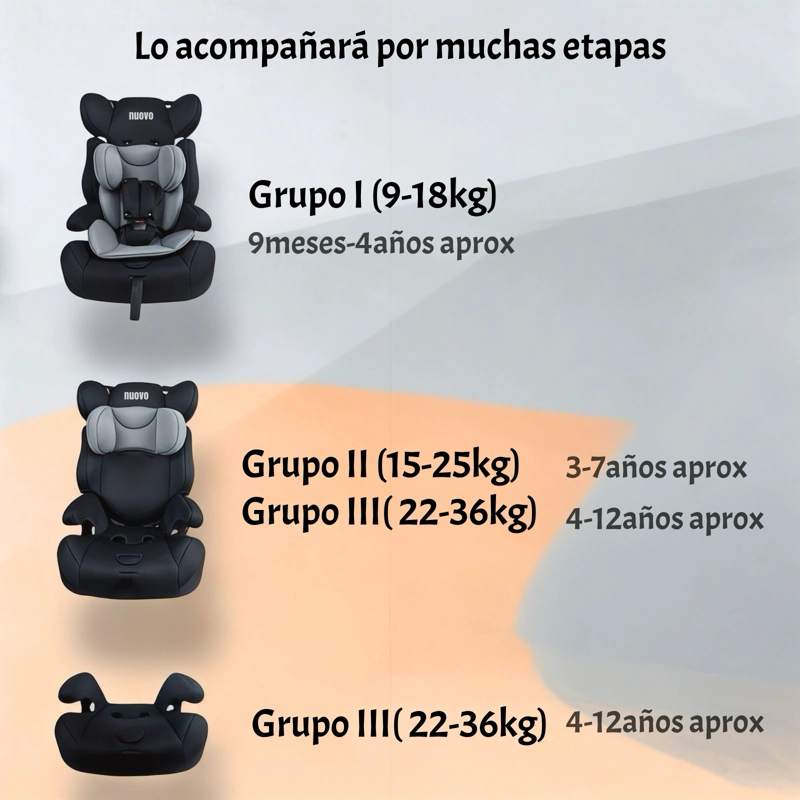 SILLA DE AUTO BUTACA 9-36KG 12 AÑOS ROSADA RA-E LUBABYCAS - 4