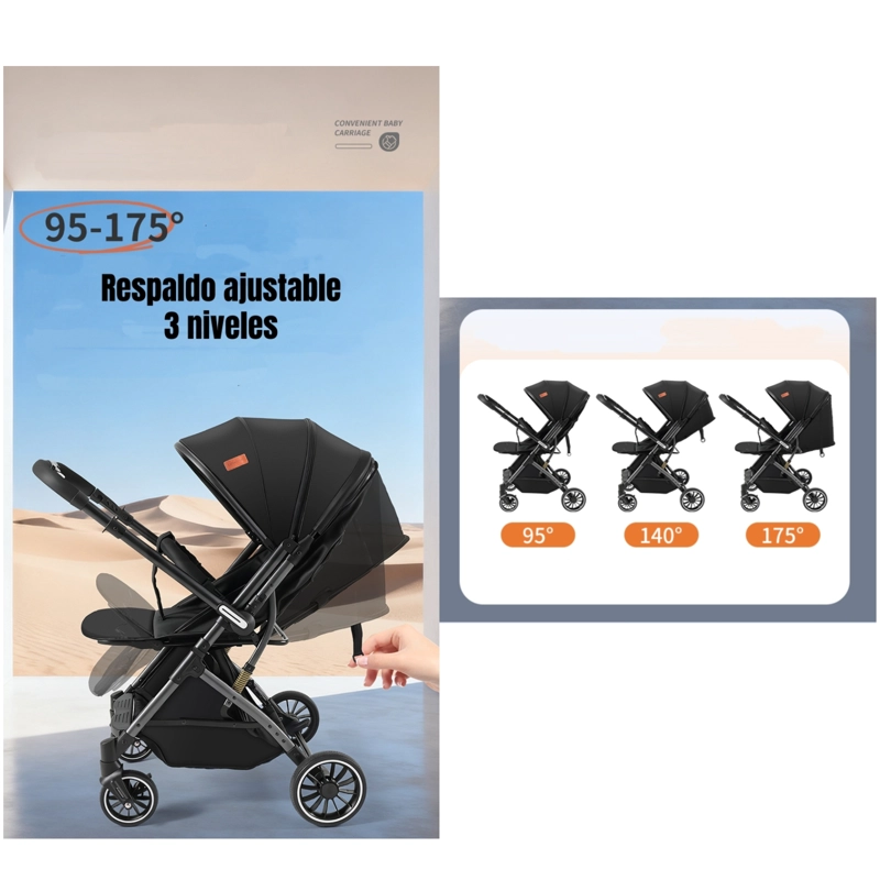 COCHE PASEO REVERSIBLE CON MOSQUITERO FOCUS GRIS LUBABYCAS - 6