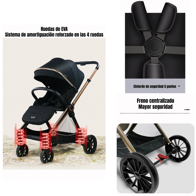 COCHE DE PASEO 0-4 AÑOS ALUMINIO NEGRO BEYOND BY LUBABYCAS - 7