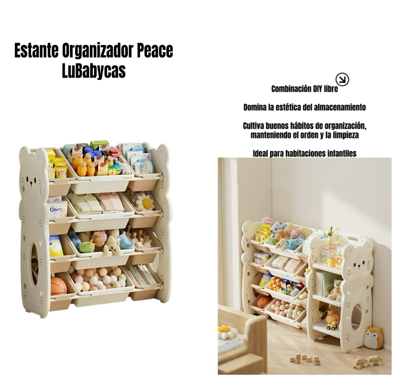 ESTANTE INFANTIL ORGANIZADOR DE JUGUETES PEACE LUBABYCAS - 2