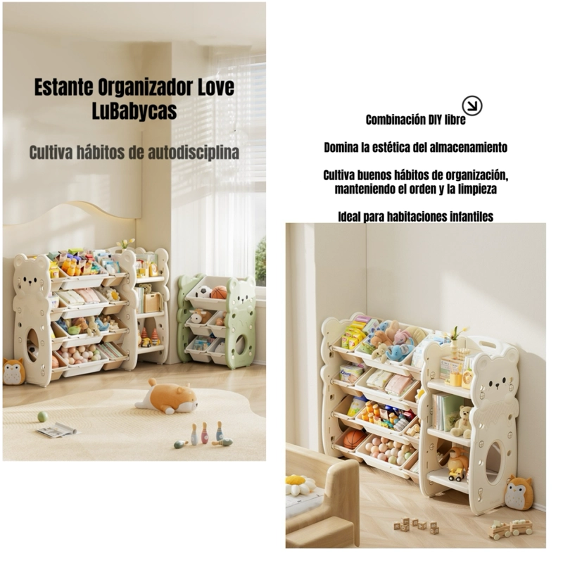 ESTANTE INFANTIL ORGANIZADOR DE JUGUETES LOVE LUBABYCAS - 2