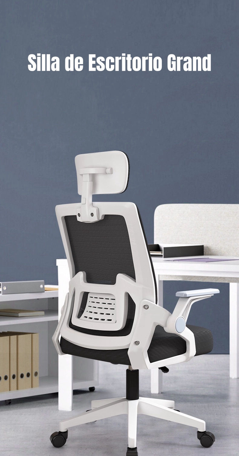 SILLA DE ESCRITORIO CON APOYACABEZA GRAND NEGRA - 2