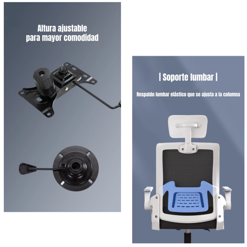SILLA DE ESCRITORIO CON APOYACABEZA GRAND NEGRA - 4