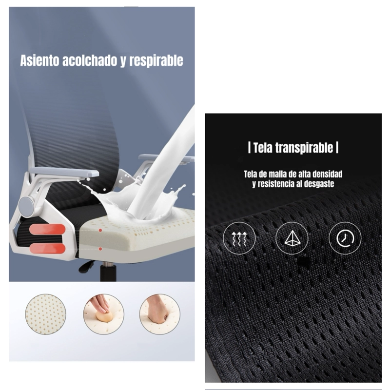 SILLA DE ESCRITORIO CON APOYACABEZA GRAND NEGRA - 5