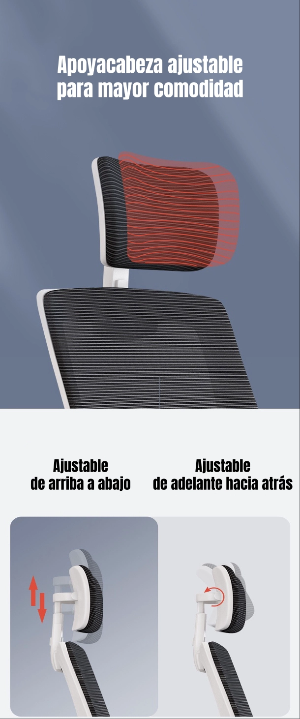 SILLA DE ESCRITORIO CON APOYACABEZA GRAND ROSADA - 3