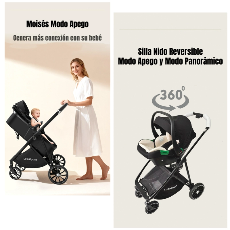 COCHE TRAVEL SYSTEM TOLDO 360°GESE BABY GRIS LUBABYCAS - 2