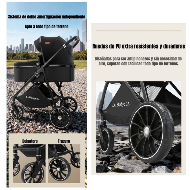 COCHE TRAVEL SYSTEM TOLDO 360°GESE BABY NEGRO LUBABYCAS - 7