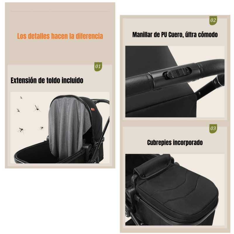 COCHE TRAVEL SYSTEM TOLDO 360°GESE BABY NEGRO LUBABYCAS - 8