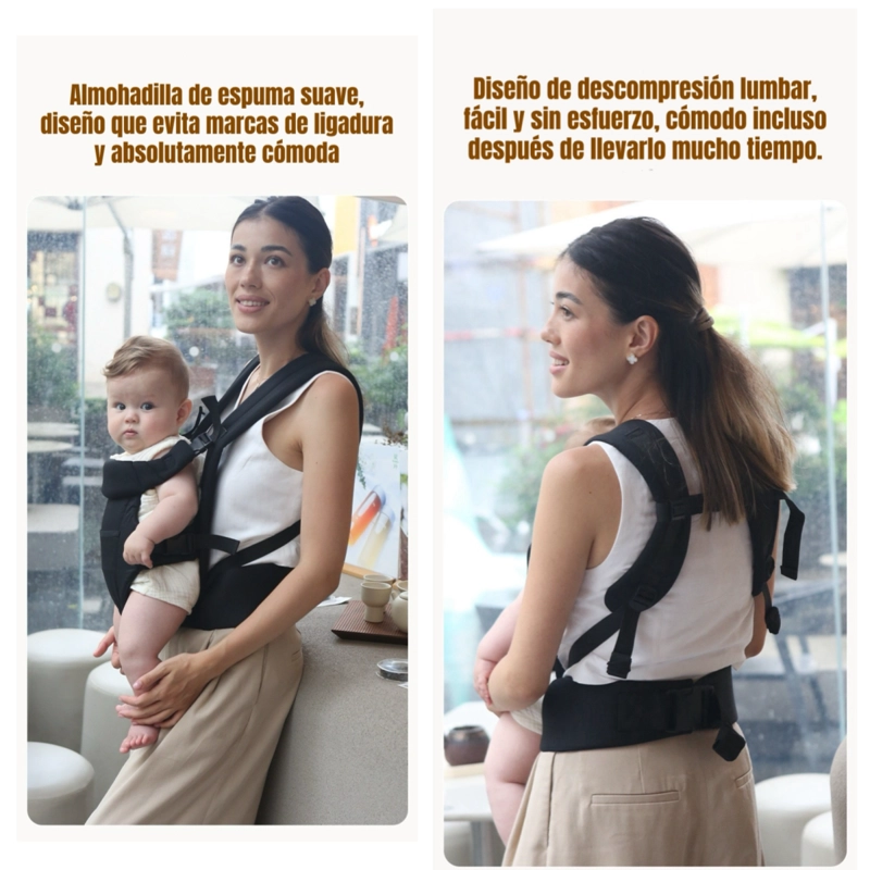 PORTABEBE  ERGONOMICO MULTIFUNCIONAL NEGRO RIO BY LUBABYCAS - 6