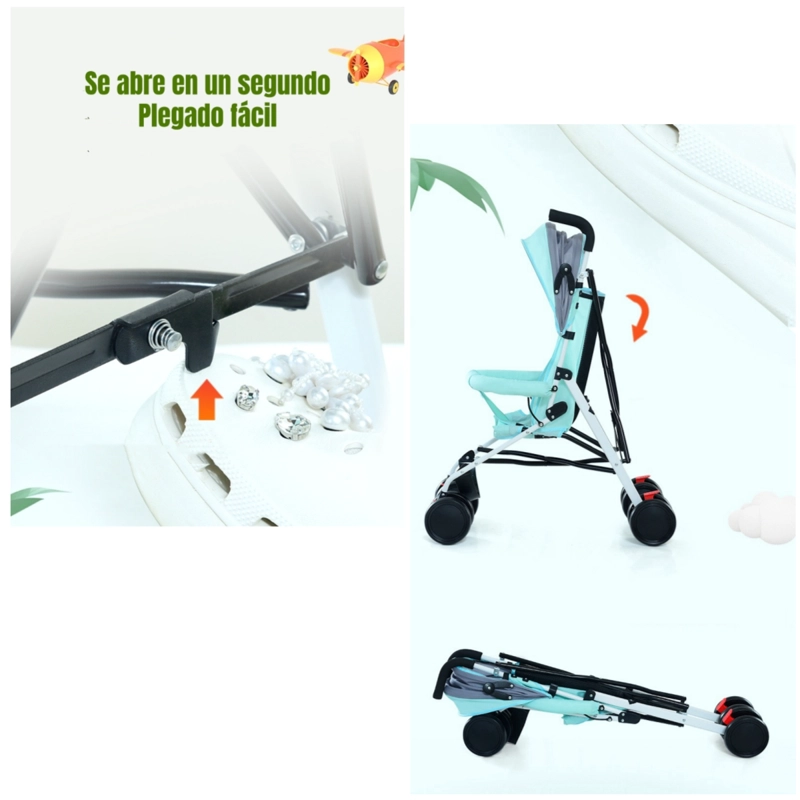 COCHE PARAGUA CON POSA VASO SWIFT GRIS LUBABYCAS - 2