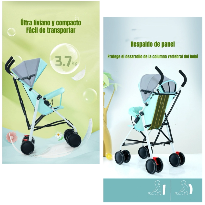 COCHE PARAGUA CON POSA VASO SWIFT NEGRO LUBABYCAS - 3