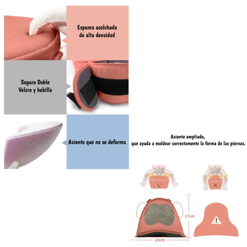 PORTABEBE  ERGONOMICO 0-3 AÑOS SONET ROSADO BY LUBABYCAS - 5