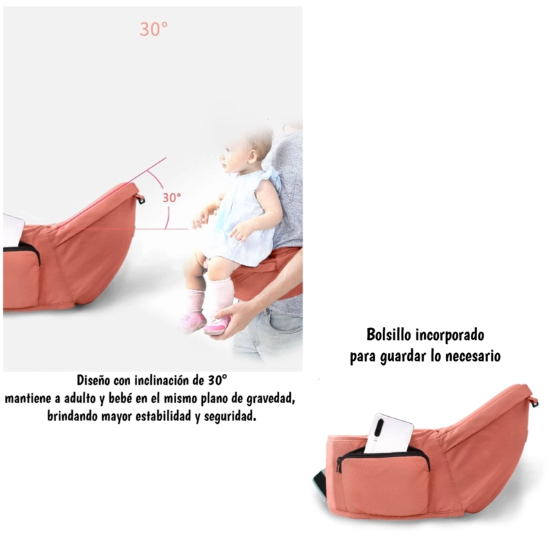 PORTABEBE  ERGONOMICO 0-3 AÑOS SONET ROSADO BY LUBABYCAS - 6